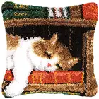 Набор ковриков с защелкой, с изображением животных, кошек, подушек, напольный коврик, с красными листьями, для шитья, для взрослых, детей, подарок