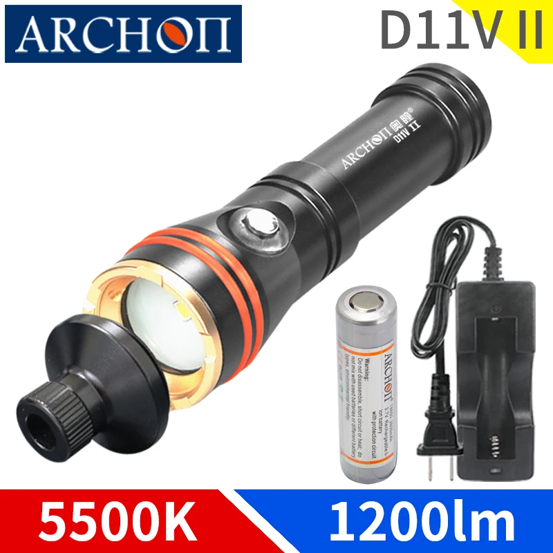 D11V II теплый белый HD фонарь для видеосъемки фонарик дайвинга точечное освещение