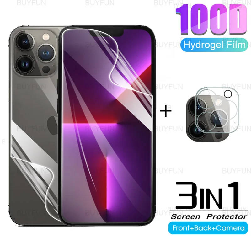 

Гидрогелевая пленка 3 в 1 для IPhone 13 Pro, Защитное стекло для камеры 6,41 дюйма для IPhone 13, 13 mini, 13 Pro max, защита экрана, мягкая пленка
