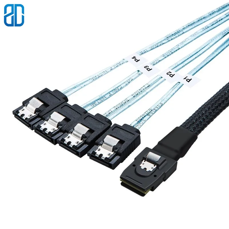 [Обратный кабель Mini SAS 36Pin (SFF-8087) штекер на 4 SATA 7Pin женский (Target) (хост) |