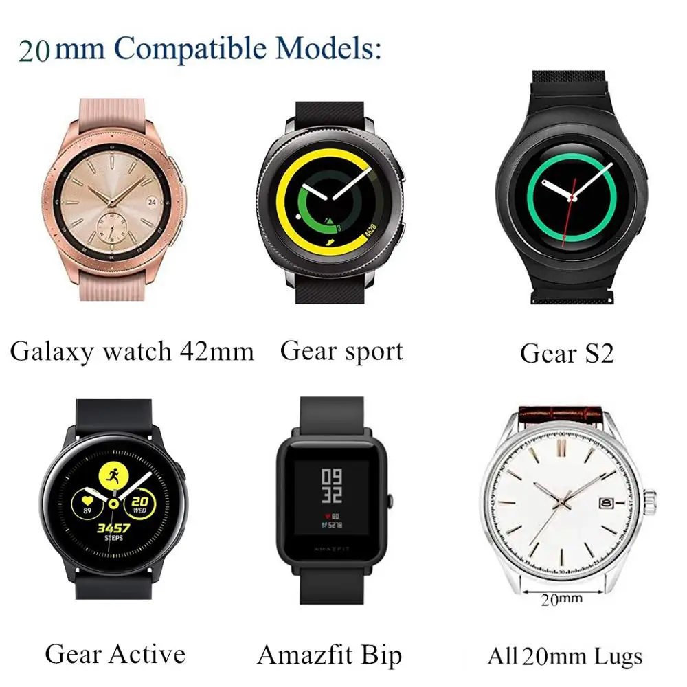 20/22mm strap For Galaxy Watch 5 4 44mm 46/42mm/Active Samsung Gear S3 frontier/S2/Sport Genuine Leather Band Huawei Watch GT2 E images - 6