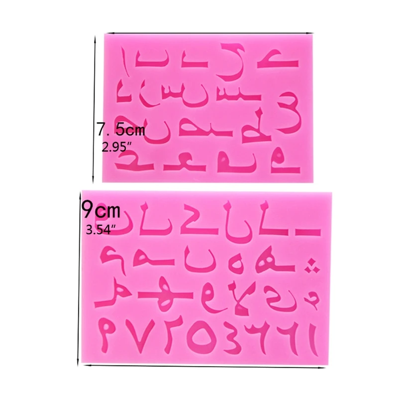 

Set of 2 Silicone Arabic Letters Alphabet Number Mold Letter DIY Fondant Mould Resin Casting Molds Kit Art Craft Tools