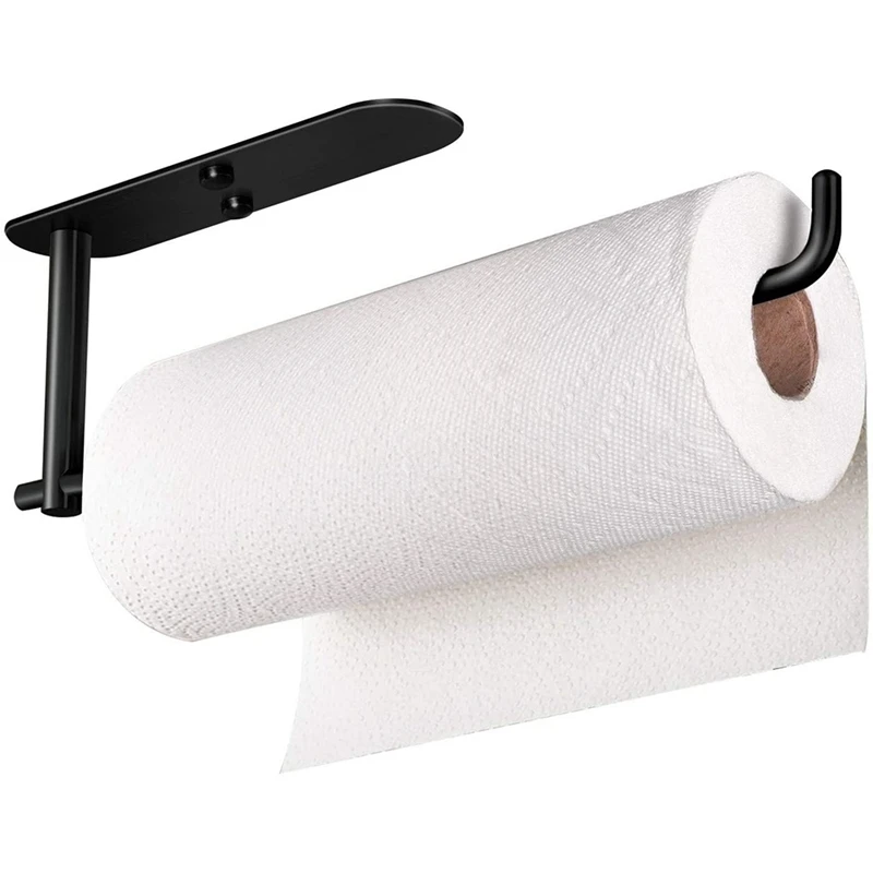

Paper Towel Holder - Modern Paper Towel Rack Under Cabinet or Wall Mount Fit All Size Paper Towels, Stainless Steel