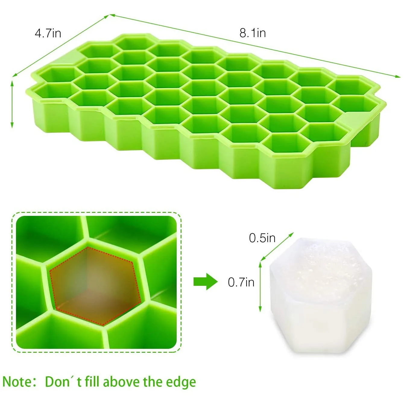 

New Honeycomb Ice Tray With 24 Holes, With A Removable Lid Silicone Mold, Making Square Ice Cube Molds Without BPA