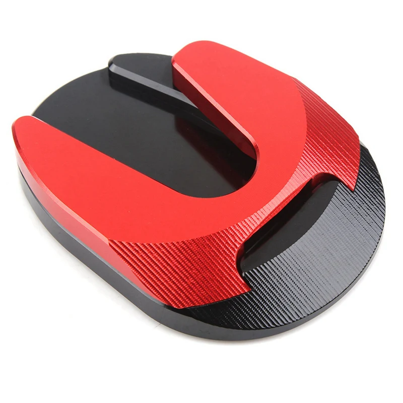 

2x for YAMAHA NMAX155 N-MAX155 2020-2021 Motorcycle Kickstand Foot Side Stand Extension Pad Support Plate Titanium & Red