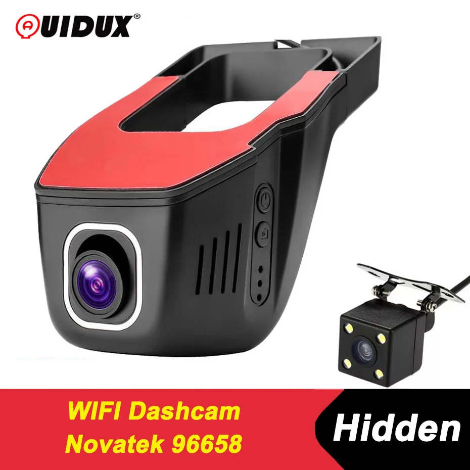 QUIDUX Новатэк 96658 Wifi Видеорегистраторы для автомобилей Видео Регистраторы Full HD 1080 p Беспроводной приложение манипуляции IMX 322 Скрытая регистраторы камеры Регистратор