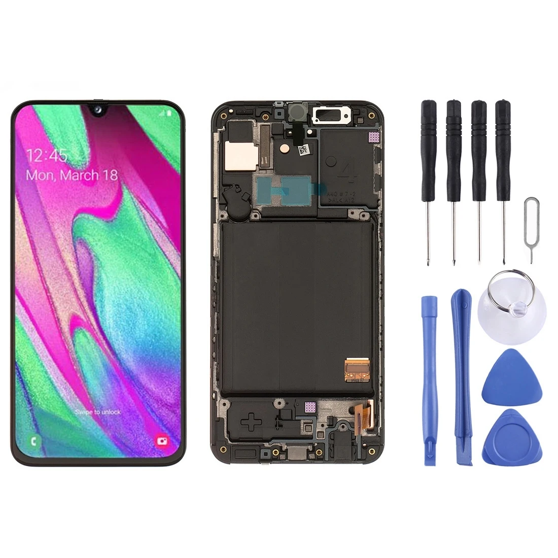 iPartsBuy for Galaxy A40 SM-A405F LCD Screen and Digitizer Full Assembly with Frame