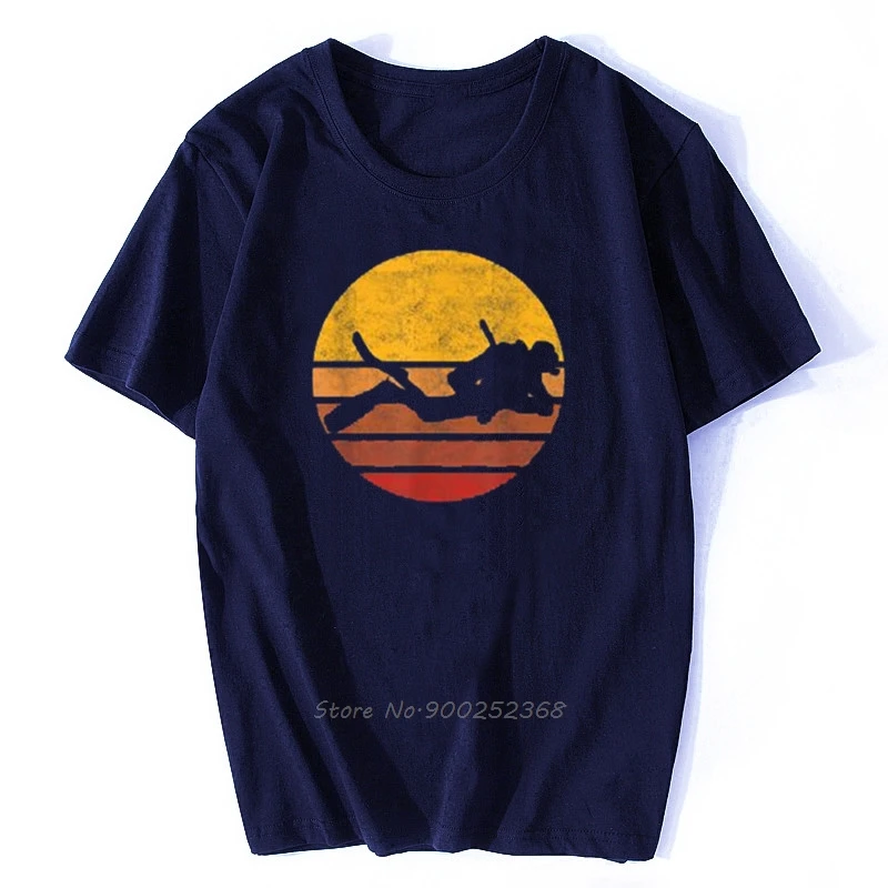 Футболка мужская хлопковая С закатом для дайвинга в стиле хип-хоп - купить по