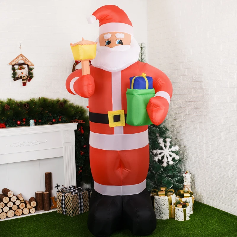 

Надувная Модель Санта-Клауса, милая кукла 2,2 м, Рождественское украшение, садовый реквизит, рождественские и Новогодние украшения для вечер...