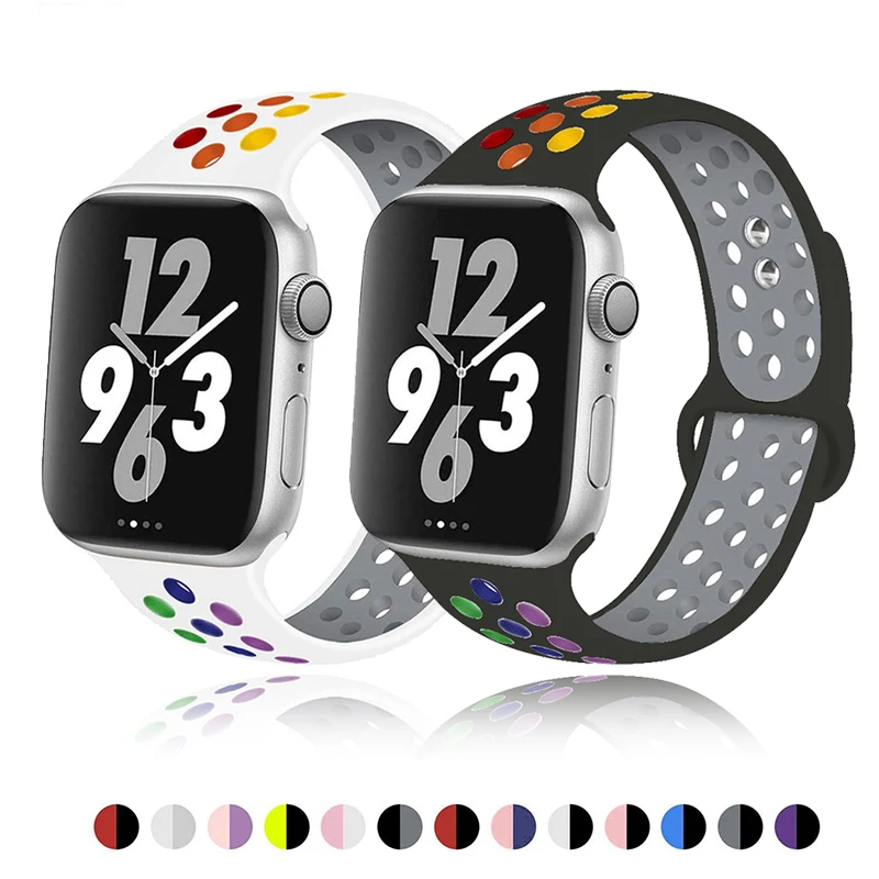 

Soft Silicone Band for Apple Watch Series 1 2 3 42mm 38mm Rubber Strap for iWatch 4/5/6/SE 40MMM 44MM