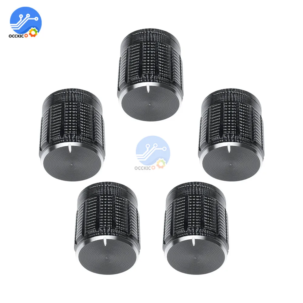 5 шт. полезные регуляторы громкости вращающиеся ручки для 6 мм Dia Knurled вал
