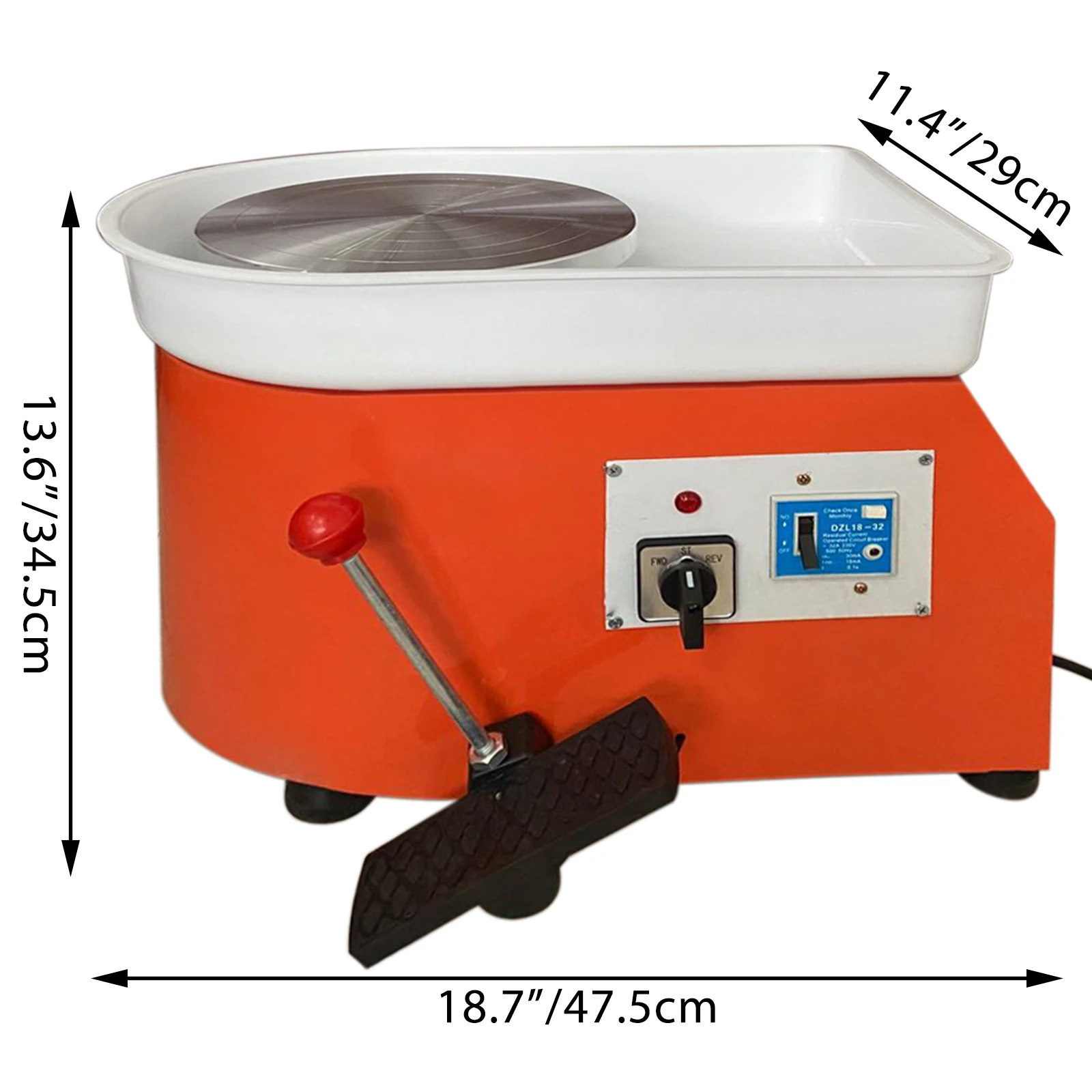 

VEVOR 280W 25CM Electric Pottery Wheel Machine 25cm Ceramic Foaming Adjustable Work Clay Art Craft DIY 110V/220V