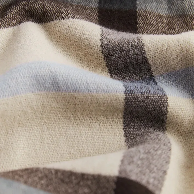 

Autumn and winter 2020 Za home imitation cashmere naked blue line Plaid women's scarf soft touch thin long thickened warm shawl