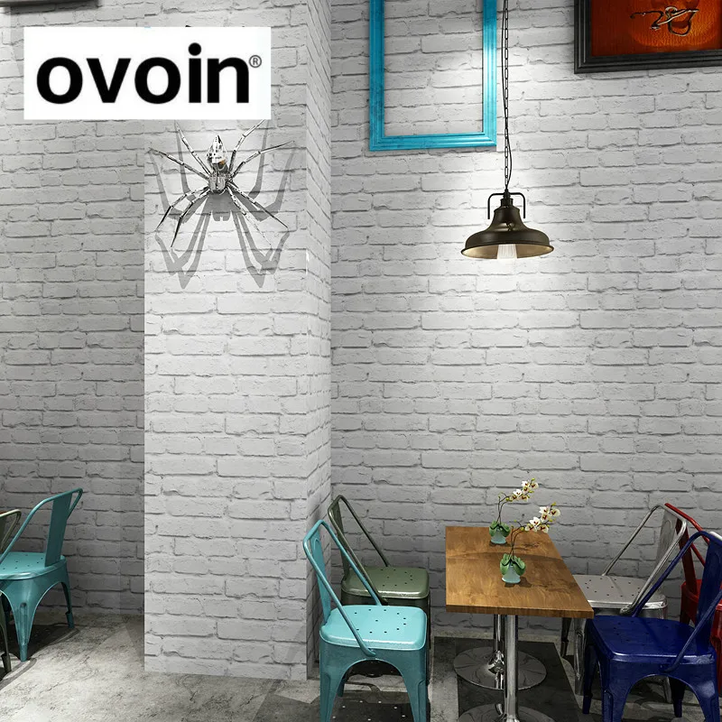 Старинные Тиснением Обои Кирпичная Стена Современные Серый Белый 3d-эффект