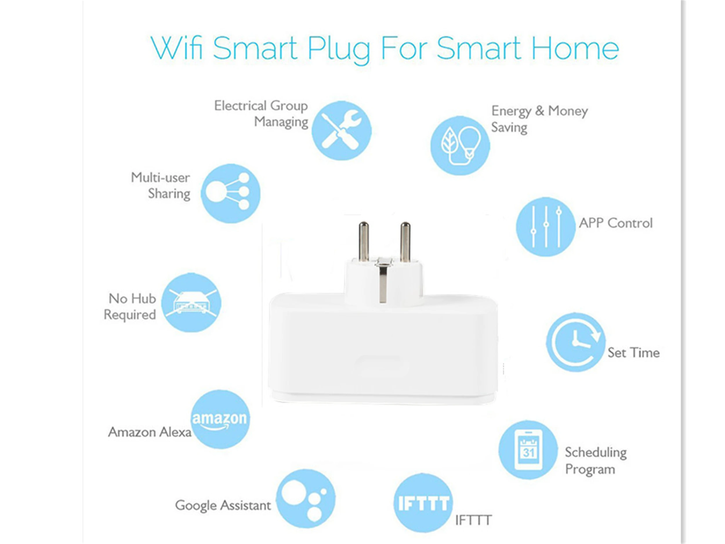 Смарт-розетка SZDOIT с голосовым управлением и управлением через приложение