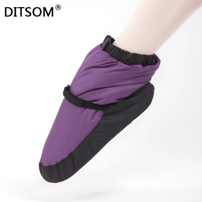Elasta Bootie; теплые балетки для женщин; Танцевальная обувь; зимние теплые пуховые сапоги для женщин; Цвет фиолетовый, черный