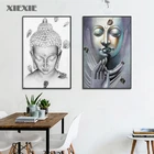 Картина на холсте в виде лука, черно-белый современный буддийский декоративный плакат, украшение для дома, Настенная картина