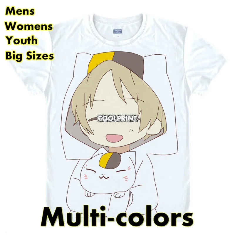 

Футболки с надписью «Книга друзей», Такаси Нацумэ, футболка Нацуме, разноцветная футболка оверсайз, летние футболки