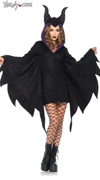 M-XL для женщин демон дьявол страшный косплей Женский костюм ведьмы летучая мышь