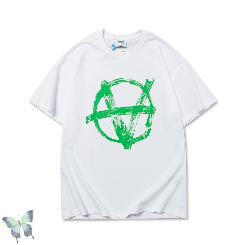 

Футболка с зелёным логотипом для мужчин и женщин, футболка с большим ярлыком сзади из 100% хлопка