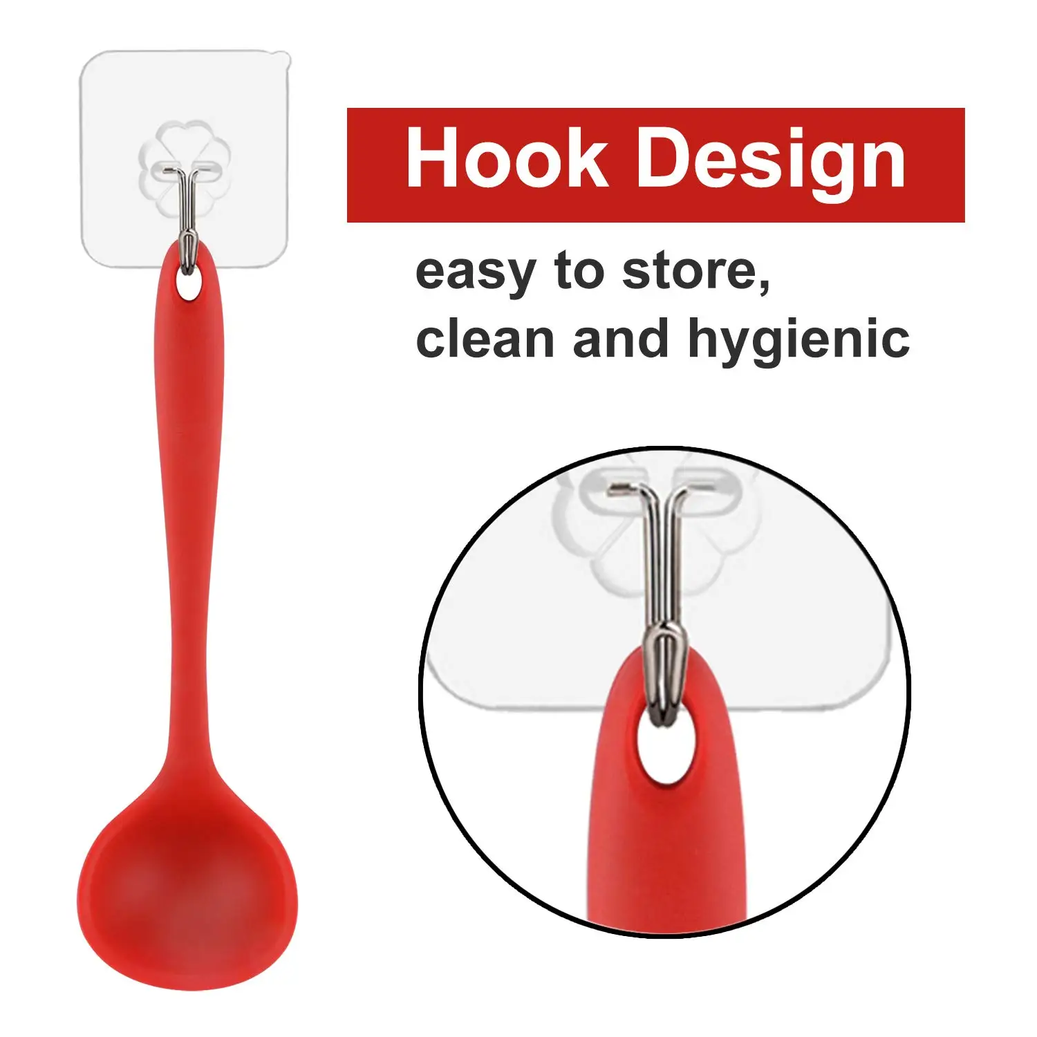 Силиконовая ложка Ковш (8 дюймов) термостойкая гигиеническая цельная конструкция