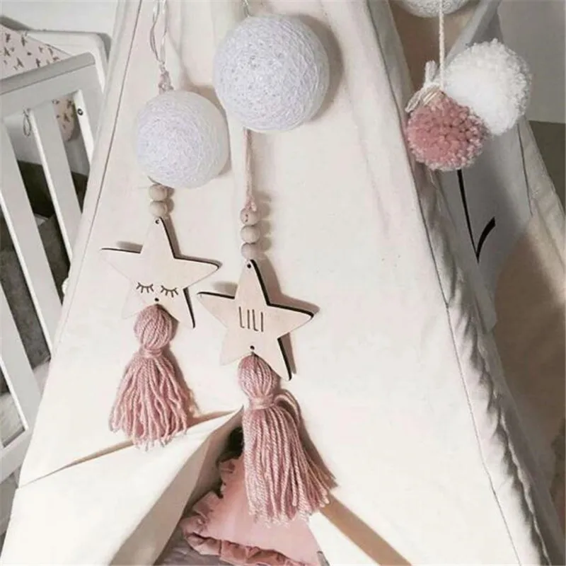 Деревянные бусины в форме симпатичной звезды украшение для детской комнаты
