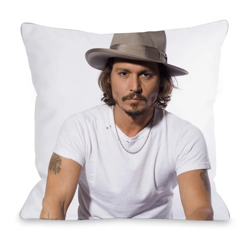 Смотрите фильмы звезда Наволочки Джонни Деппом портрет квадратный чехол для