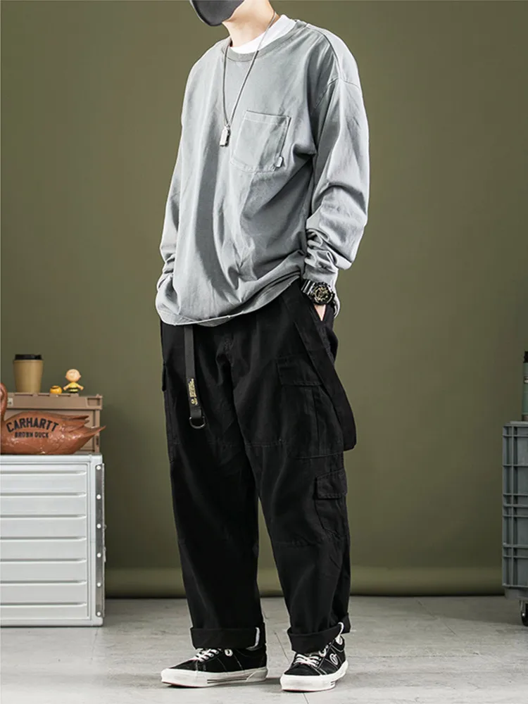 

2021 New Fashion American Japanese Military Style Camouflage Multi-pocket Button Suspender Overalls Multi-color Optional