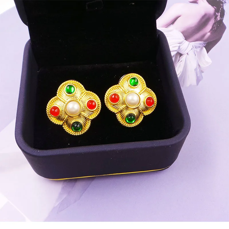 

Простые серьги в стиле ретро, серьги CaiBao, гальванические цветные удерживающие серьги, модные и модные