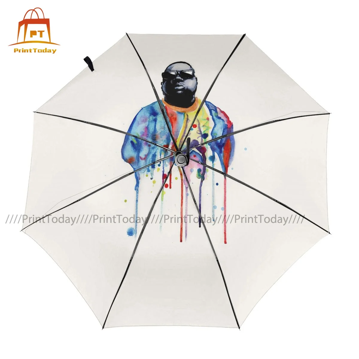 

Notorious Big Umbrella Auto UV Protection Umbrella Colorful Print Rain Lightweight Umbrella