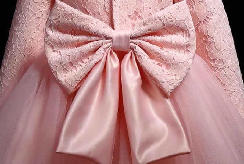 Fashion Lace Toddler White Red Pink Ball Gown Kids Girls Party Winter Dress Clothes for Children 12month To 9 10 12 Years | Детская