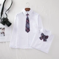 women shirt jk style long sleeve solid white tops with tie students japanese korean female shirts harajuku style summer business