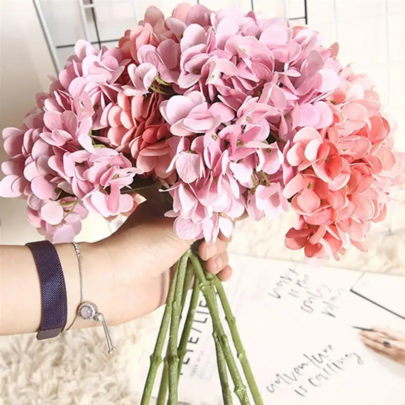

6PCS Artificial Flower Decorative Hydrangea Fake Plant for Wedding Decorations