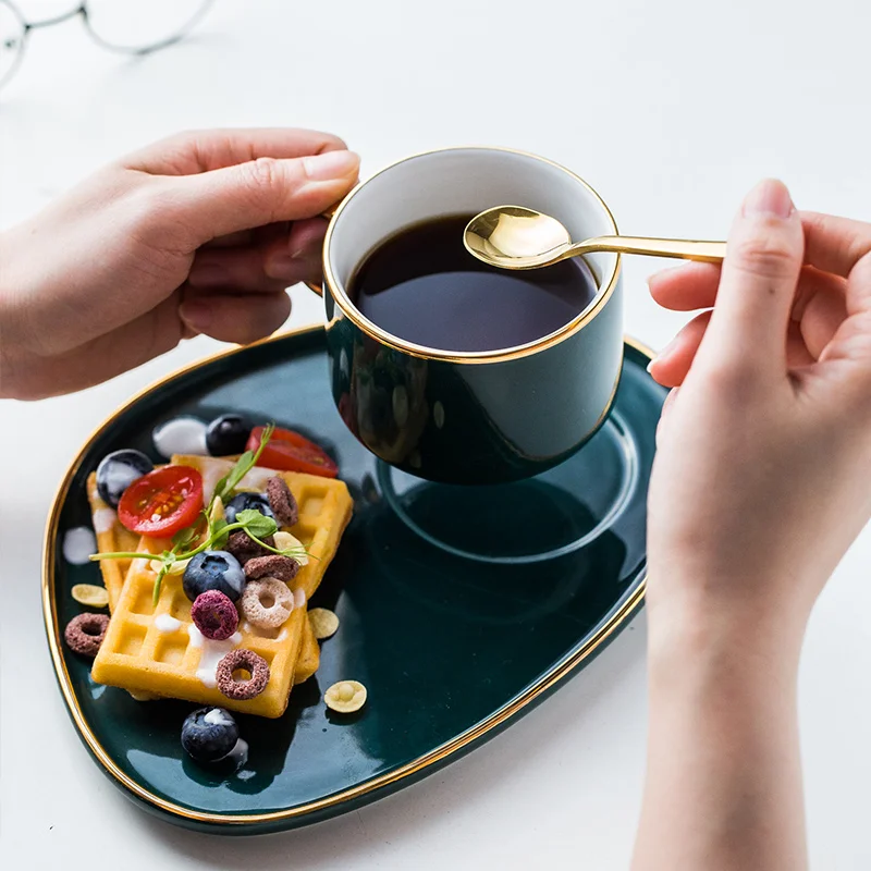 Керамическая чайная простая чашка и блюдце кофе эспрессо капучино дорожная