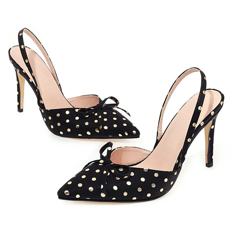 Женские туфли с острым носком лодочки на высоком каблуке ремешком пятке шпильке