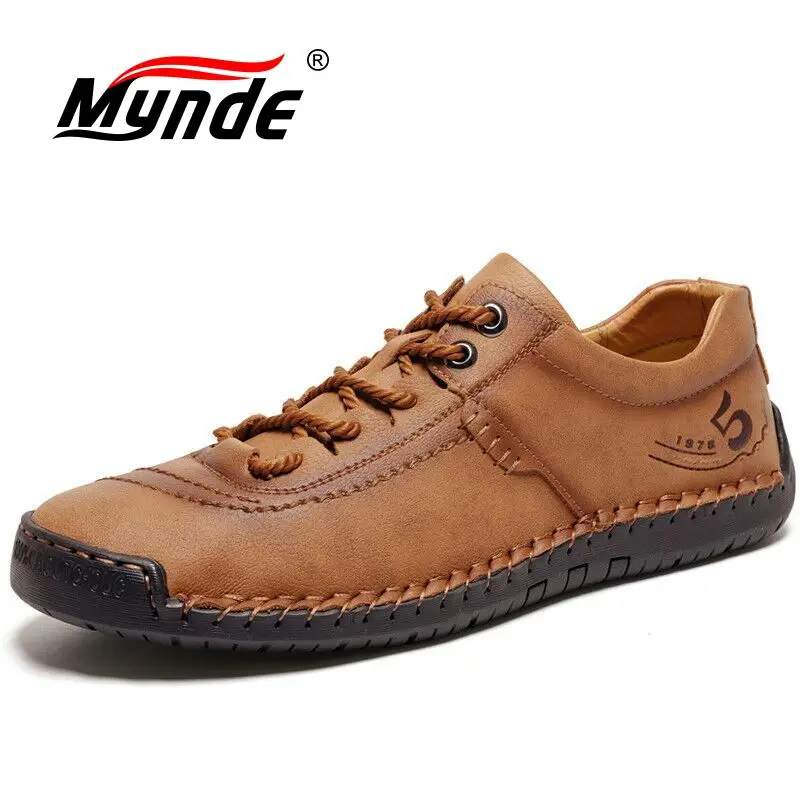 Мужская повседневная обувь мужские кожаные лоферы на плоской подошве дышащие