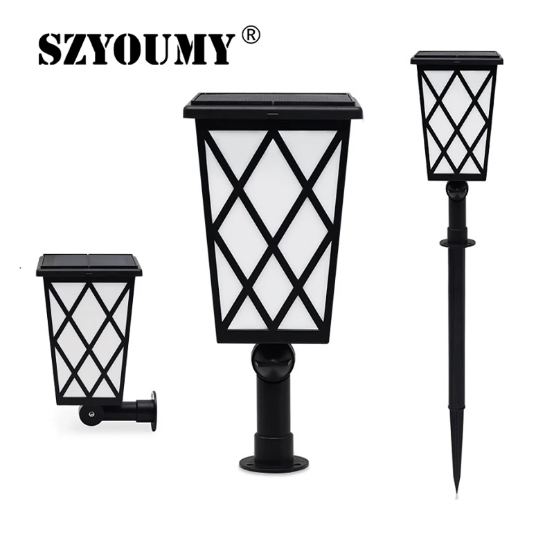 

SZYOUMY Multiple Installations 48 LED Solar Lawn Light Dusk to Dawn Solar Flickering Flame Light Waterproof Rechargeable light