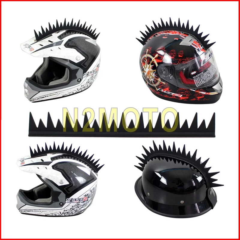 Черная мотоциклетная модель шип Mohawk крутая Резиновая полоса для байкера пила