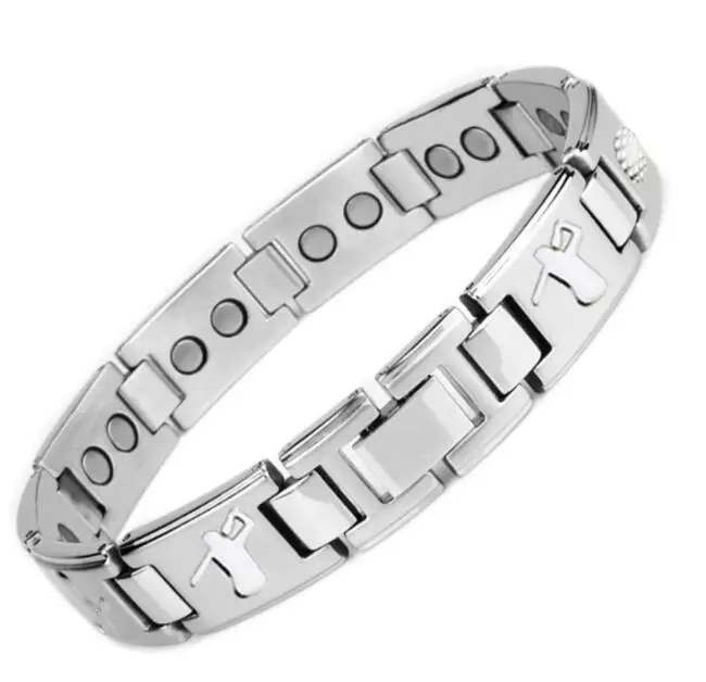 

Bracelets Stainless Steel Magnetic Therapy Bracelets Germanium Jewelry Wristband Drop-ship 2020 New Arrivals