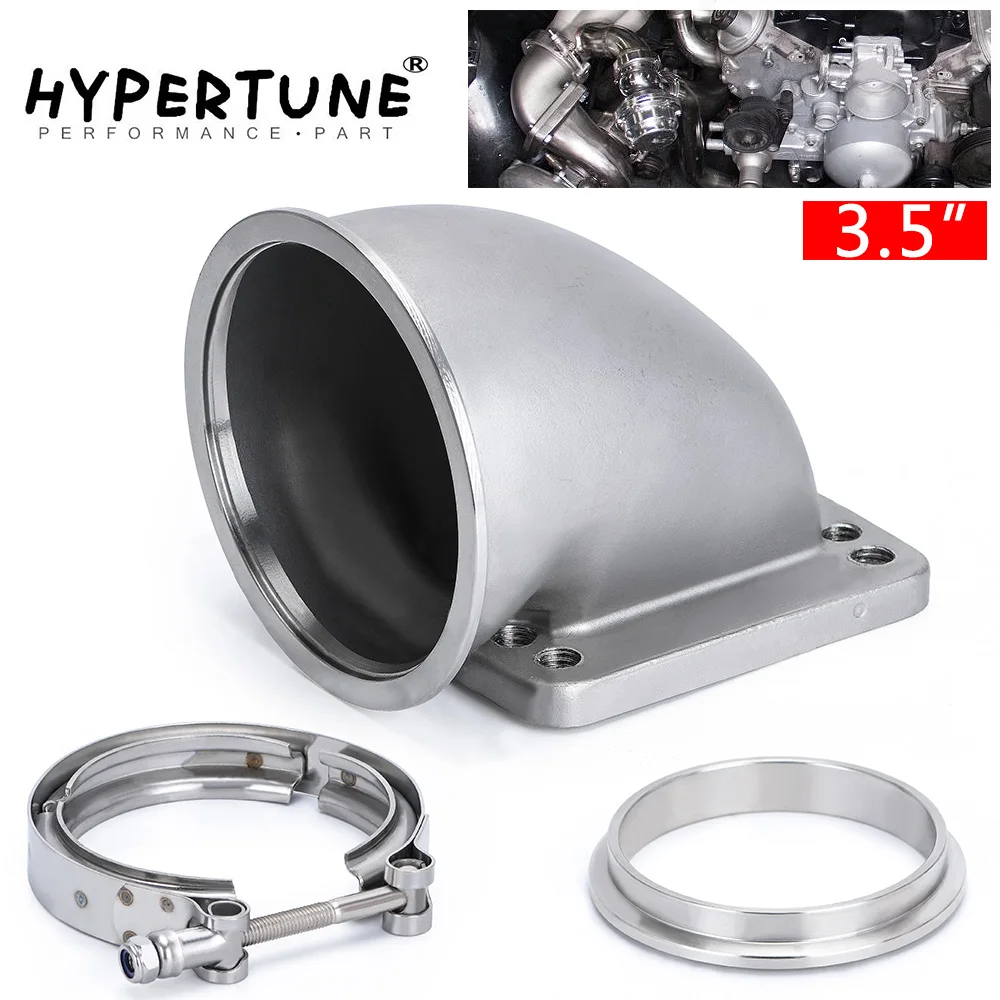 Hypertune 3 5 &quotVband 90 градусов литой турбо локоть адаптер фланец 304 нержавеющая сталь +