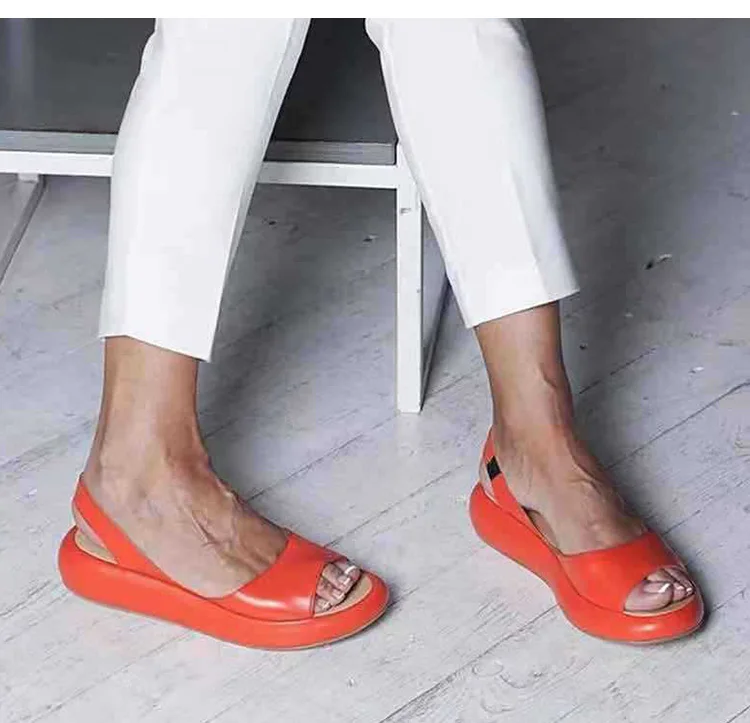 

Designer Women Sandals Fashion Party Platform Shoes Leather Soft Buttom Ladies Sandals Open Toes Sexy Slippers