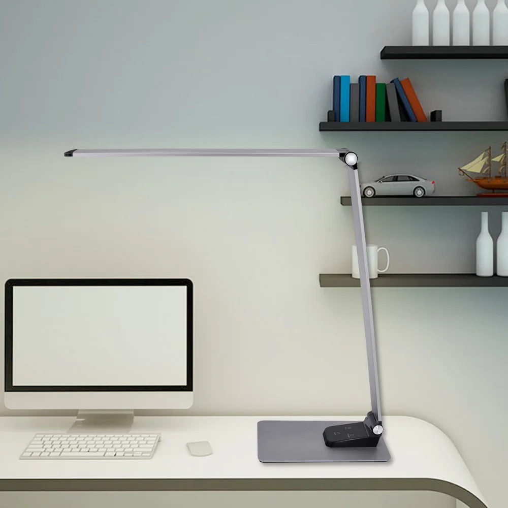 Artpad 9 Вт Супер тонкая алюминиевая настольная лампа 9 birtness сенсорный диммер USB зарядка Телефон светодиодный складной рабочий настольный светильник для чтения