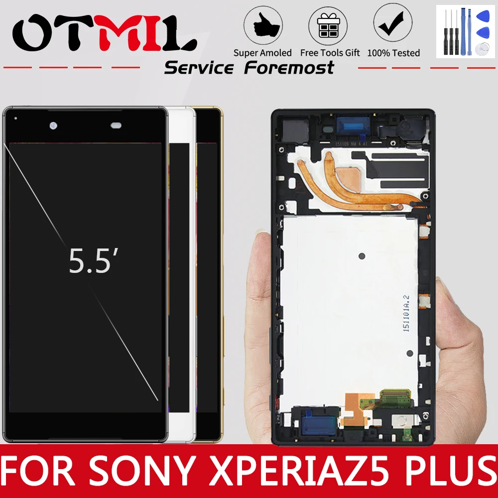 

5,5 "Оригинальный сенсорный ЖК-экран для SONY Xperia Z5 Premium с рамкой и дигитайзером для SONY XperiaZ5 Plus LCD E6883 E6833 E6853 LCD