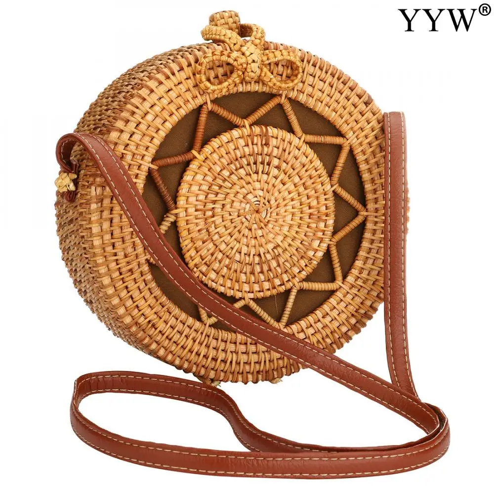 

Square Round Bohemia Style Straw Bag Handbags Women Fashion Summer Rattan Bag Handmade For Ladies Woven Beach Circle Handbag