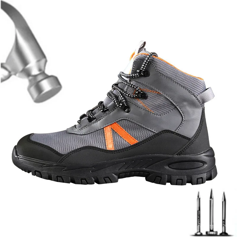 

2021 Male Work Boots Indestructible Safety Shoes Men Steel Toe Shoes Puncture-Proof Work Sneakers Male Shoes Adult Work Shoes