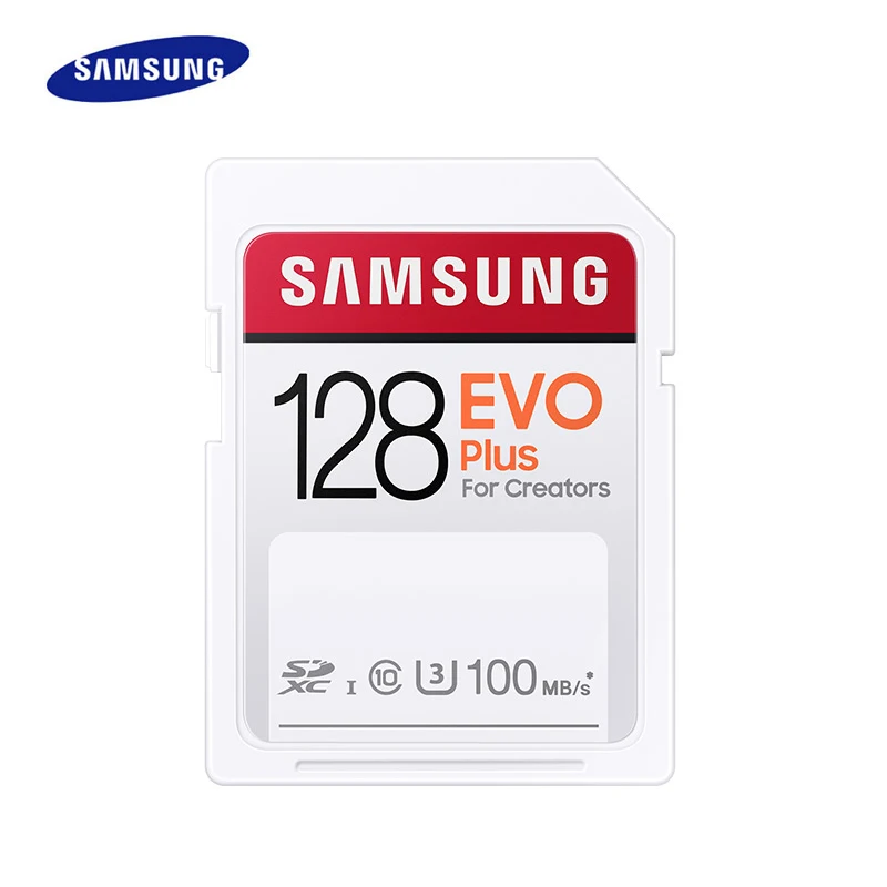 

SAMSUNG EVO Plus SD Card 32GB 64GB U1 Memory Card 128GB 256GB U3 Max 100MB/s SDHC SDXC Class 10 UHS-I 4K And FHD Video Camera