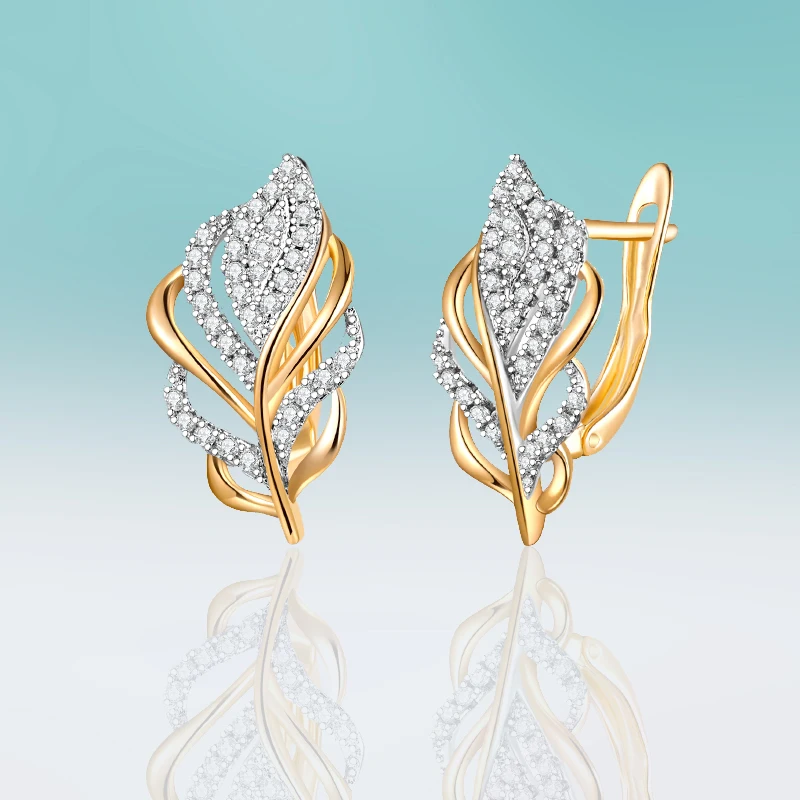 Новые Классические многоцветные серьги в виде листа кленовый микро инкрустация