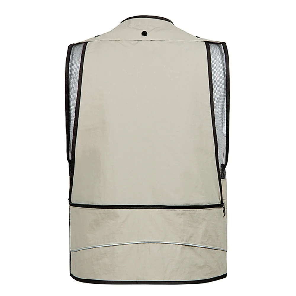 

Summer Thin Mesh Vest For Men XL-5XL Casual Photographer Work Outerwear Varsity Multi Pocket Waistcoat Male Sleeveless Jacket