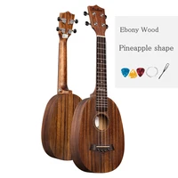 ukulele ebony wood 23 inch concert pineapple shape mini guitar electric acoustic 4 strings ukelele guitarra