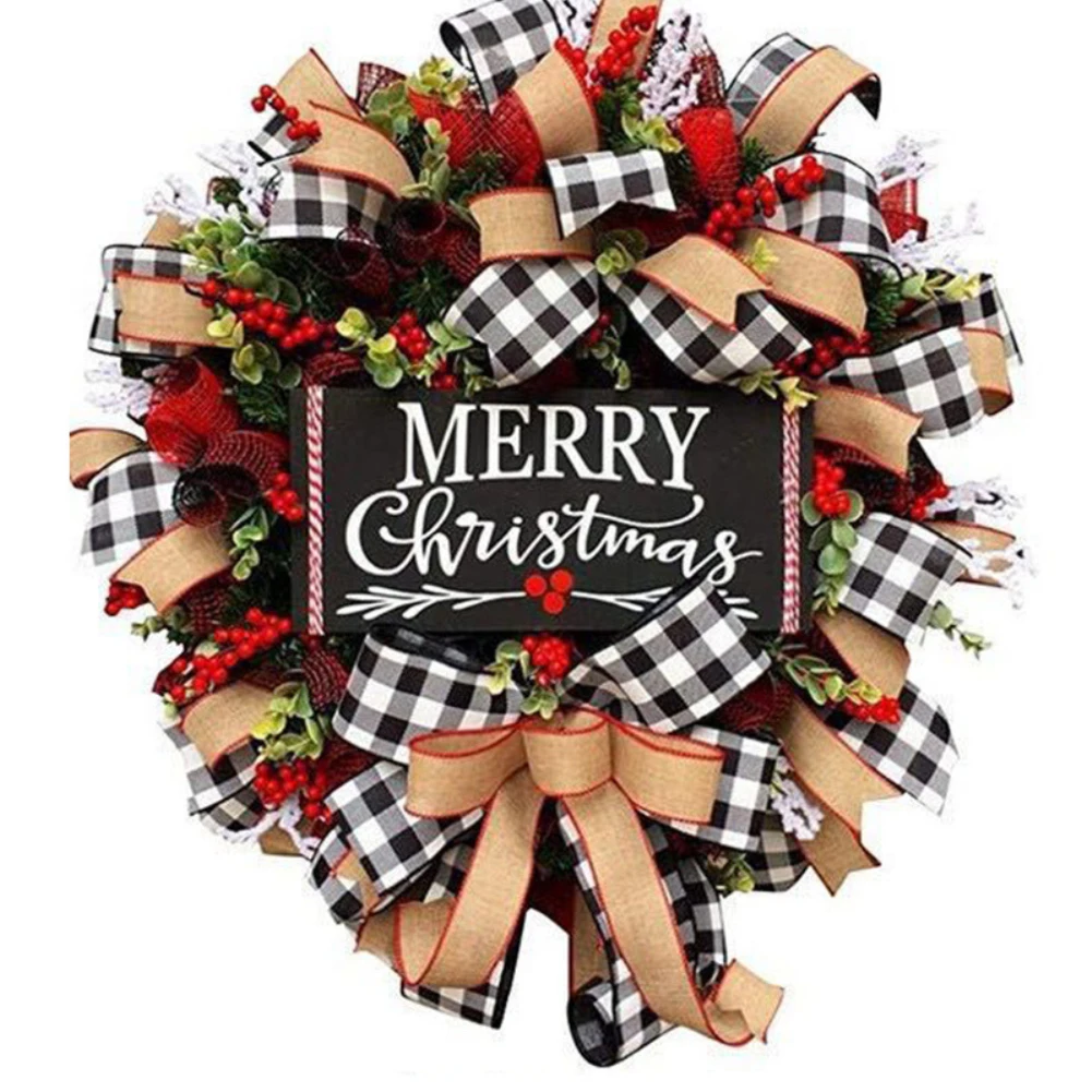 

Simulation Christmas Hanging Wreath Rattan Red Fruit Garlands Door Hanging Wall Ornaments Merry Xmas Navidad Home Decoration